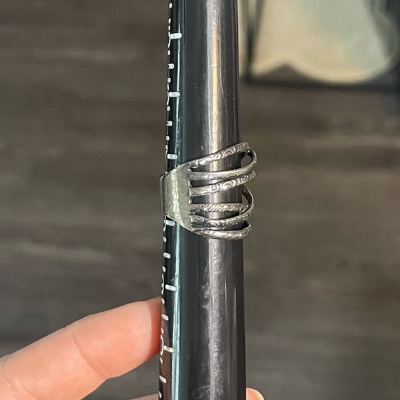 STERLING SILVER CRISSCROSS RING ISRAEL OR PAZ s - Picture 5 of 6